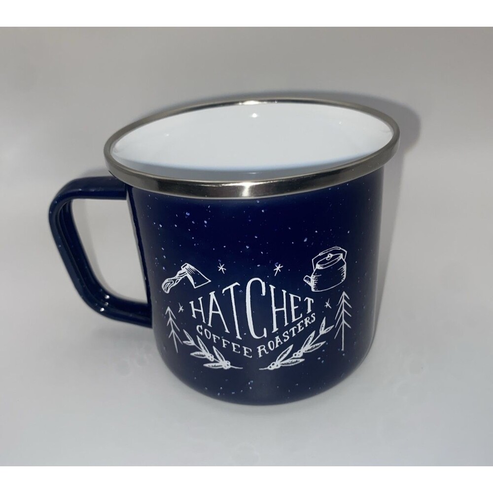 NEW Hatchet Coffee Roasters Enamel & Stainless Steel Mug-Boone, North Carolina